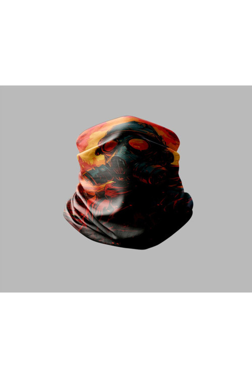 Kuru Kafa Tasarımlı Motorcu Buff Maske Outdoor Boyunluk Unisex Bandana