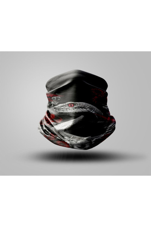 Snake Tasarımlı Motorcu Buff Maske Outdoor Boyunluk Unisex Bandana