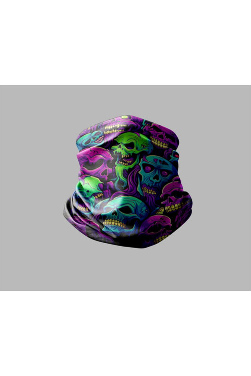 Kuru Kafa Tasarımlı Motorcu Buff Maske Outdoor Boyunluk Unisex Bandana