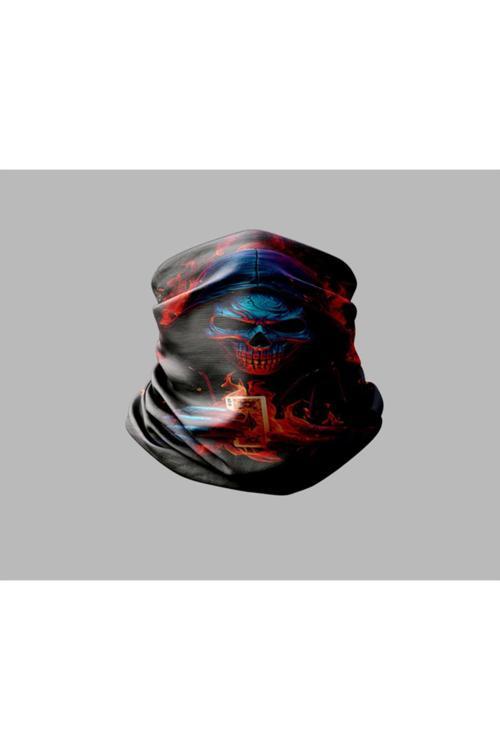 Kuru Kafa Tasarımlı Motorcu Buff Maske Outdoor Boyunluk Unisex Bandana