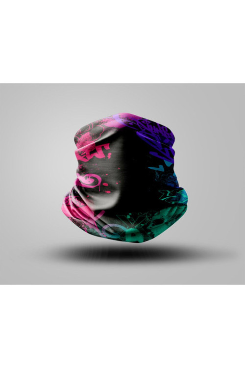 Graffiti Tasarımlı Motorcu Buff Maske Outdoor Boyunluk Unisex Bandana