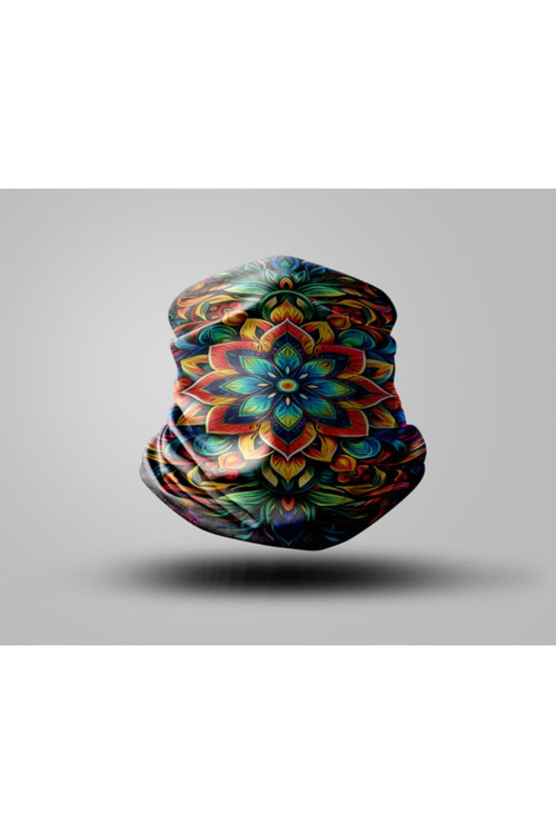 Mandala Tasarımlı Motorcu Buff Maske Outdoor Boyunluk Unisex Bandana