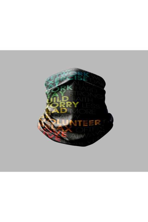 Yazı Tasarımlı Motorcu Buff Maske Outdoor Boyunluk Unisex Bandana