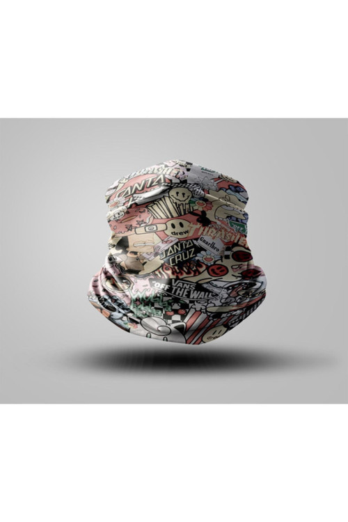 Graffiti Tasarımlı Motorcu Buff Maske Outdoor Boyunluk Unisex Bandana