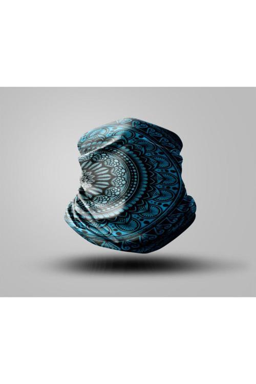 Mandala Tasarımlı Motorcu Buff Maske Outdoor Boyunluk Unisex Bandana