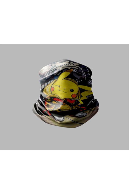 Pokemon Tasarımlı Motorcu Buff Maske Outdoor Boyunluk Unisex Bandana