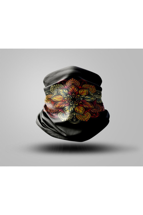Mandala Tasarımlı Motorcu Buff Maske Outdoor Boyunluk Unisex Bandana