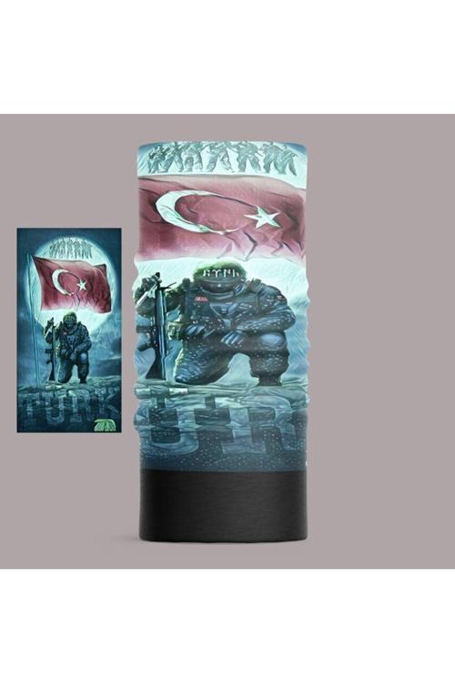 Türk Askeri Tasarımlı Motorcu Çok Amaçlı Outdoor Boyunluk Unisex Polar Bandana