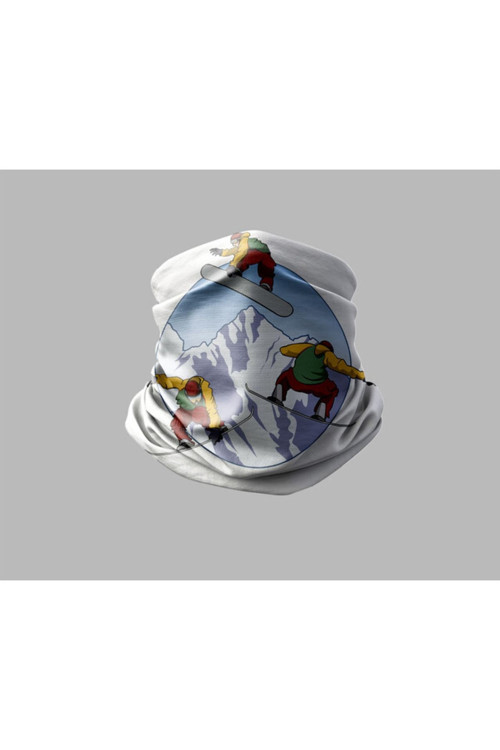 Kayak & Dağ Tasarımlı Motorcu Buff Maske Outdoor Boyunluk Unisex Bandana