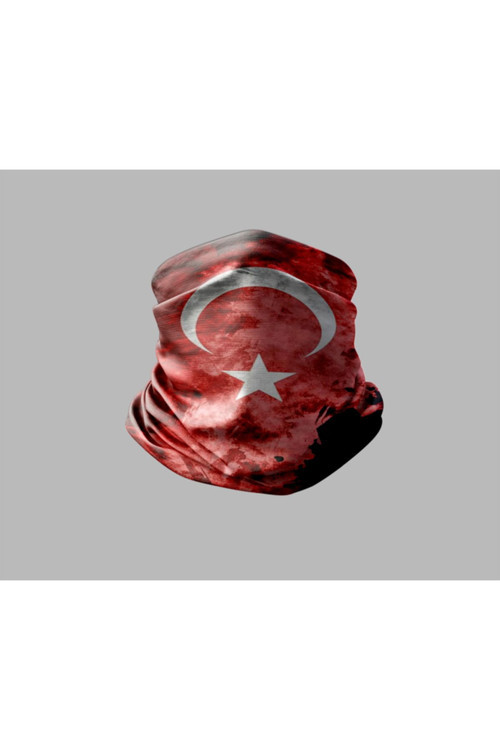 Türk Bayrağı Tasarımlı Motorcu Buff Maske Outdoor Boyunluk Unisex Bandana