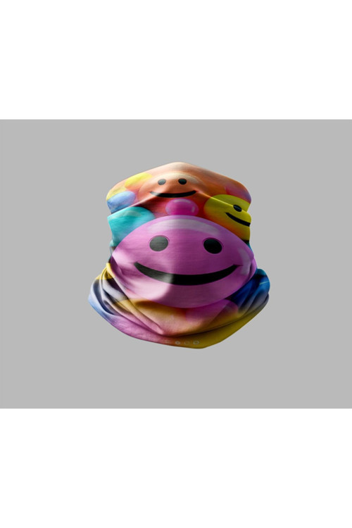 Smile Tasarımlı Motorcu Buff Maske Outdoor Boyunluk Unisex Bandana