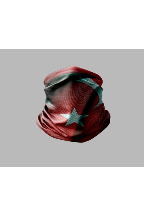 Türk Bayrağı Tasarımlı Motorcu Buff Maske Outdoor Boyunluk Unisex Bandana