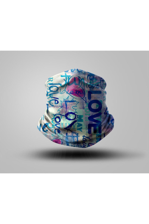 Mavi Desenli Bandana