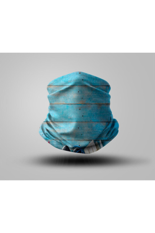 Mavi Desenli Bandana