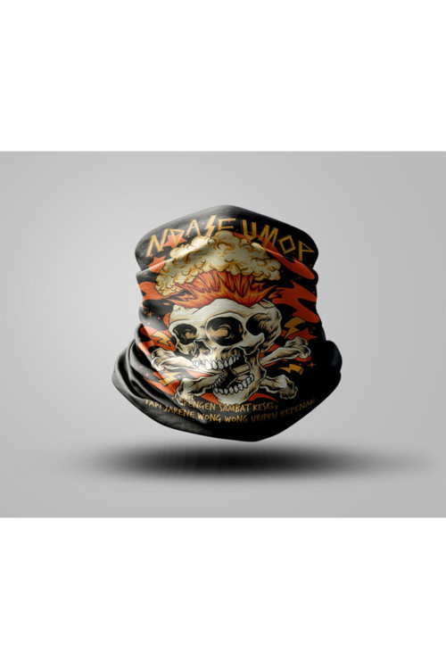 Yazı Tasarımlı Motorcu Buff Maske Outdoor Boyunluk Unisex Bandana