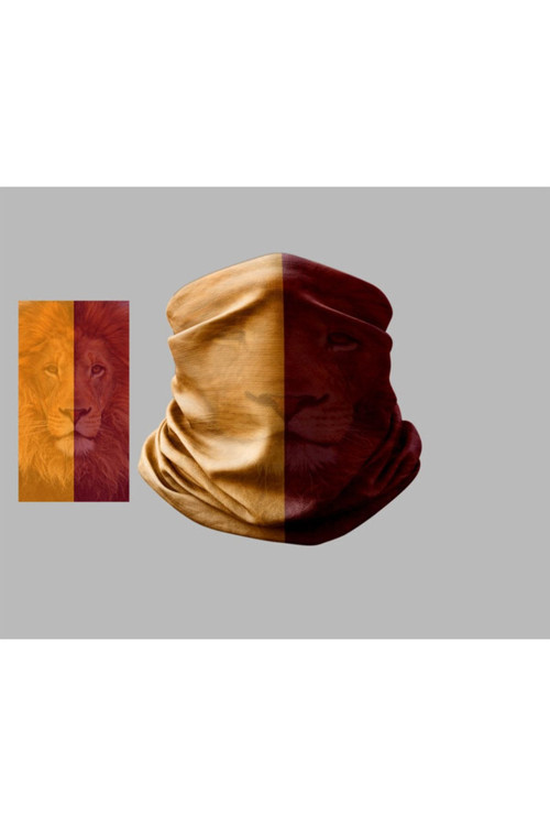 Sarı Kırmızı Tasarımlı Motorcu Çok Amaçlı Outdoor Boyunluk Unisex Bandana