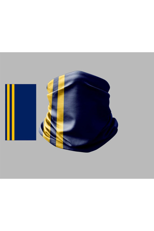 Sarı Lacivert Tasarımlı Motorcu Çok Amaçlı Outdoor Boyunluk Unisex Bandana