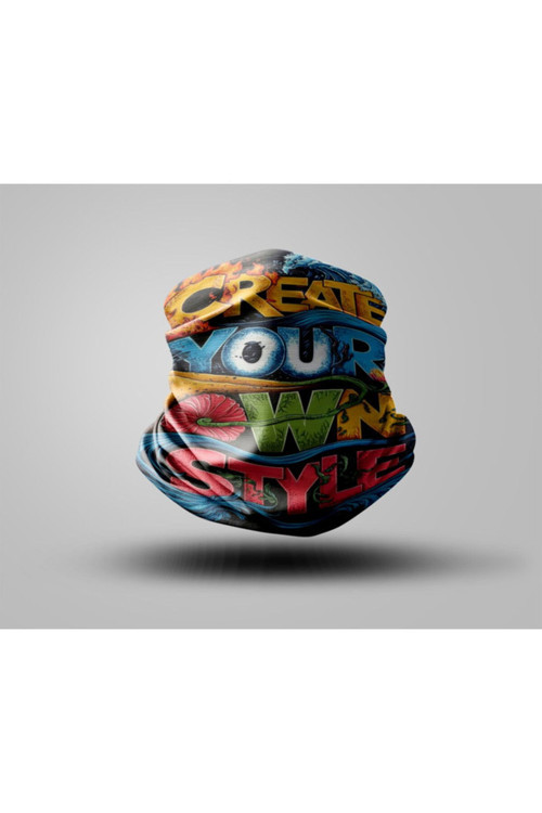 Yazı Tasarımlı Motorcu Buff Maske Outdoor Boyunluk Unisex Bandana