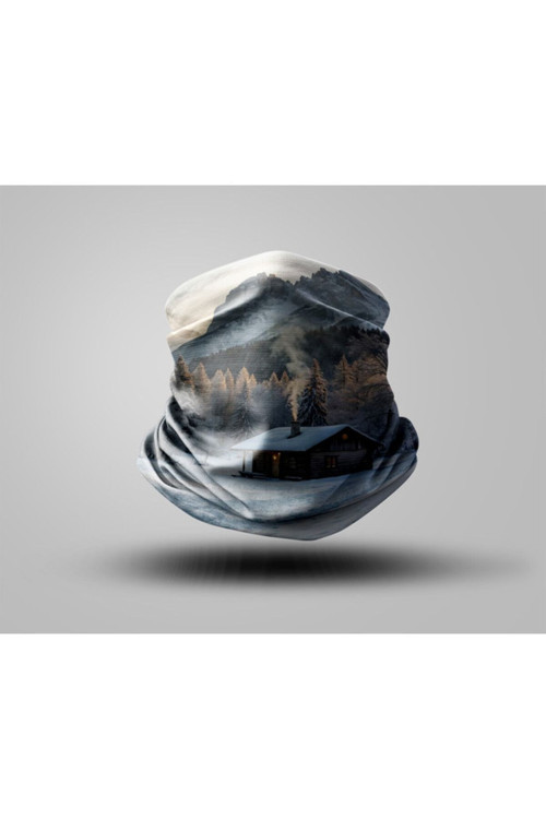 Dağ Tasarımlı Motorcu Buff Maske Outdoor Boyunluk Unisex Bandana
