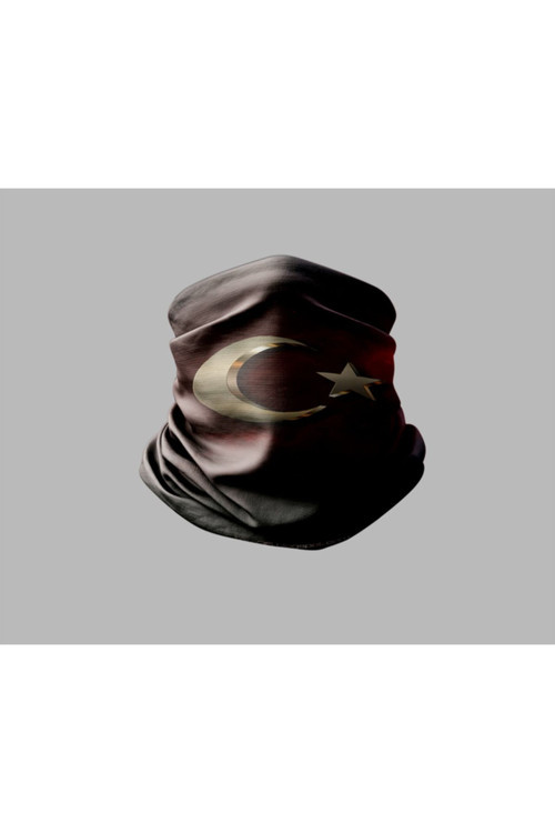 Türk Bayrağı Tasarımlı Motorcu Buff Maske Outdoor Boyunluk Unisex Bandana