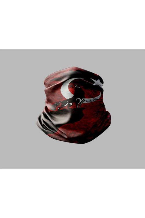 Türk Bayrağı Tasarımlı Motorcu Buff Maske Outdoor Boyunluk Unisex Bandana