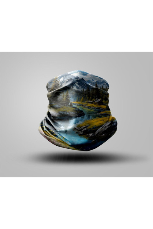 Dağ Tasarımlı Motorcu Buff Maske Outdoor Boyunluk Unisex Bandana