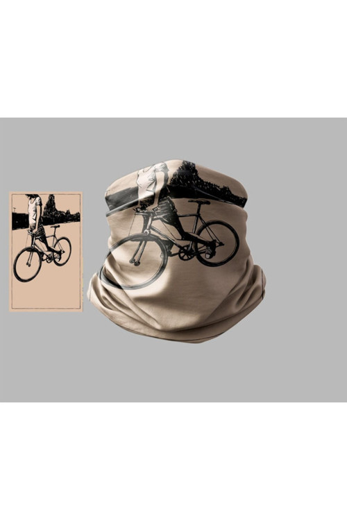 Bisiklet Tasarımlı Motorcu Buff Maske Outdoor Boyunluk Unisex Bandana