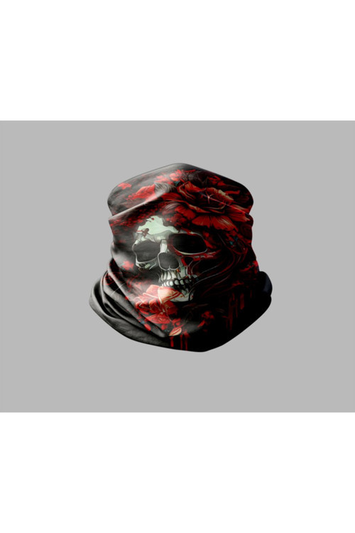 Kuru Kafa Tasarımlı Motorcu Buff Maske Outdoor Boyunluk Unisex Bandana