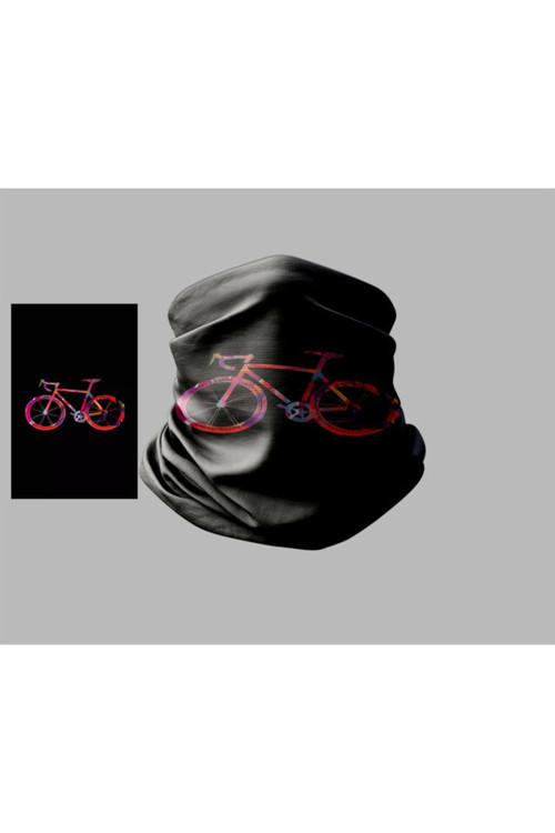 Bisiklet Tasarımlı Motorcu Buff Maske Outdoor Boyunluk Unisex Bandana