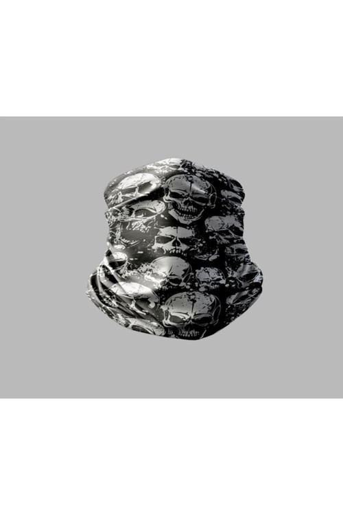 Kuru Kafa Tasarımlı Motorcu Buff Maske Outdoor Boyunluk Unisex Bandana