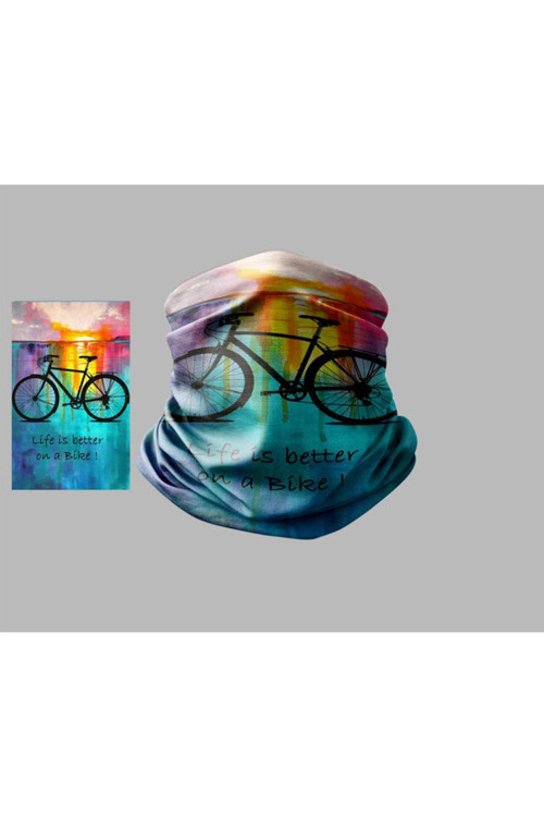Bisiklet Tasarımlı Motorcu Buff Maske Outdoor Boyunluk Unisex Bandana