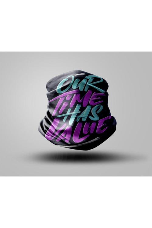 Yazı Tasarımlı Motorcu Buff Maske Outdoor Boyunluk Unisex Bandana