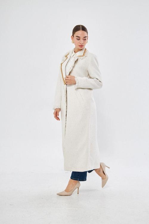 Yaka İncili Ekru Tüvit Kaban 38