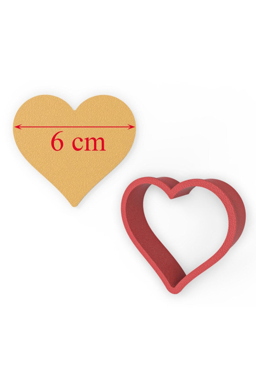 Kalp Kurabiye Kalıbı Şekillendirici Kopat Kesici - 6 Cm