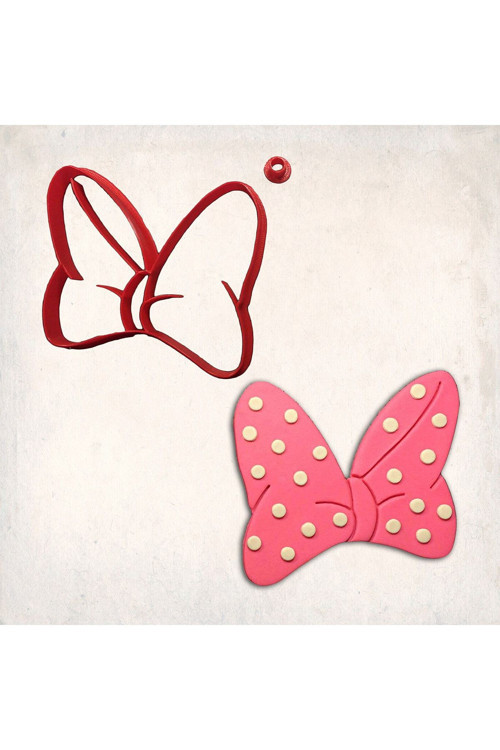 Minnie Mouse Fiyonk Detay Kurabiye Kalıp Seti 2’Li