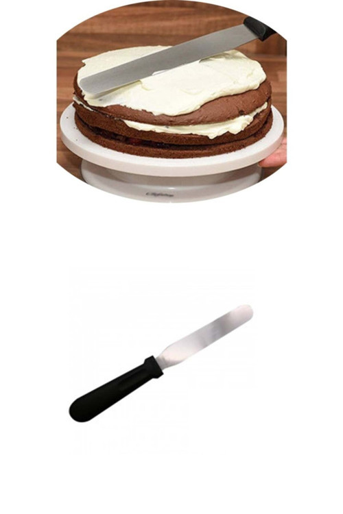 Düz Pasta Sıvama Paleti Spatulası 15 Cm Oval Uçlu Spatula