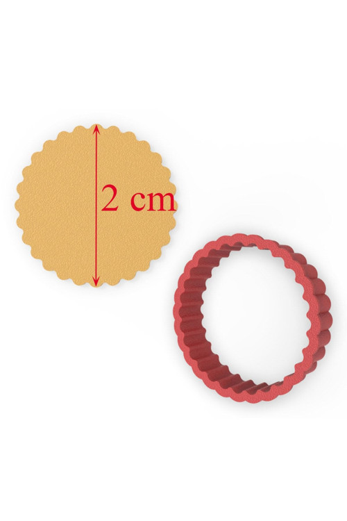 Tırtıklı Yuvarlak Kurabiye Kalıbı Şekillendirici Kopat Kesici - 2 Cm