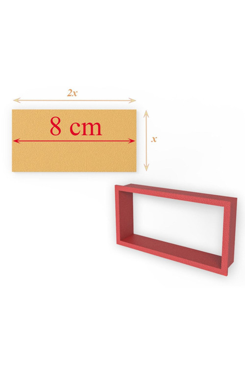 Dikdörtgen Kurabiye Kalıbı Şekillendirici Kopat Kesici - 8 Cm