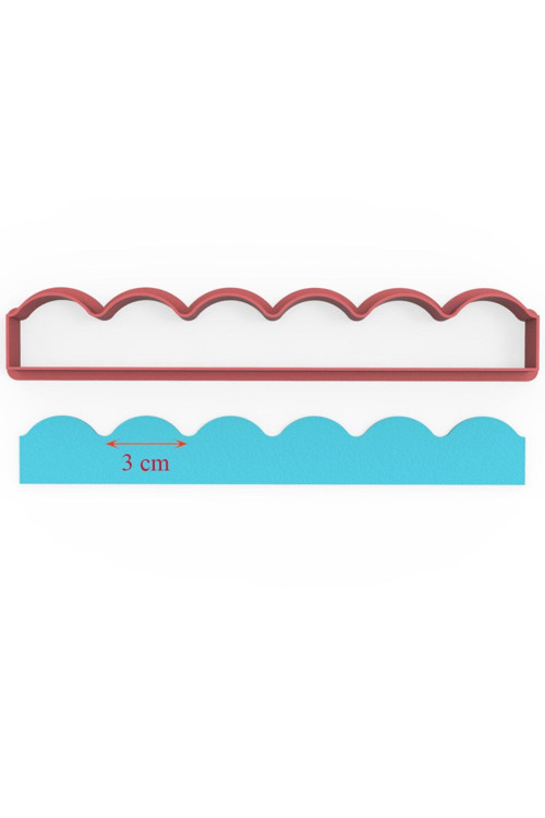 Dalga Fondant Şeker Hamur Kesici 3 Cm