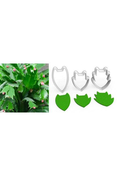 Noel Kaktüs Çiçek Yaprak Kesici Set 3’Lü – 3Cm