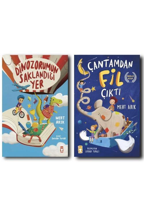 Timaş Yayınları Dinazorumun Saklandığı Yer/ Çantamda Fil Çiktı/ Mert Arık 2 Kitap Seti