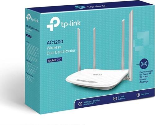 Archer C50 Dual Bant 4 Port Kablosuz Router Ac1200