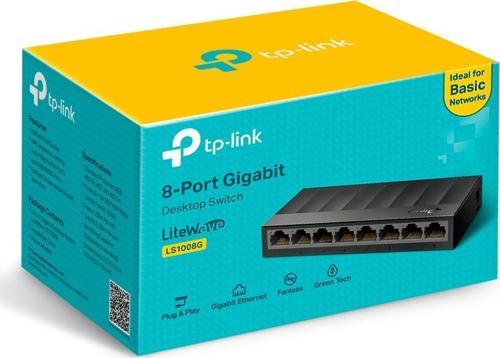 8 Port 10-100-1000 Mbps Switch Plastik Kasa Ls1008G