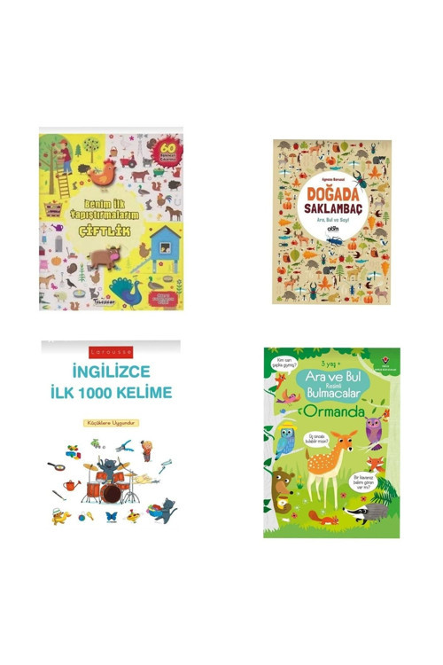 Benim Ilk Yapıştırmaların Çiftlik ,doğada Saklambaç,ingilizce Ilk 1000 Kelime, Ara Bul Ormanda