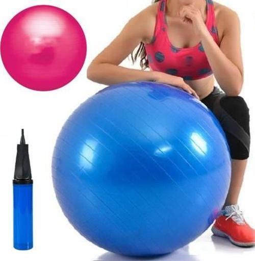 65 Cm Pilates Topu Pompa Ve 20 Cm Denge Top Mavi