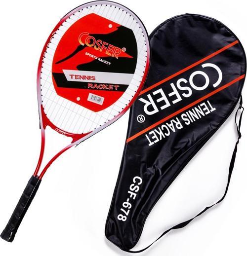 27 İnç Çantalı Lüx Tenis Raketi  Kırmızı