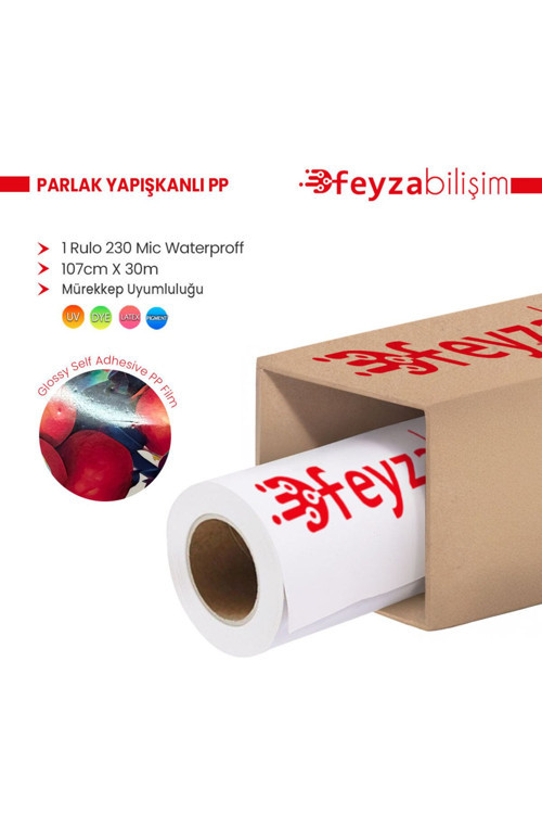 ® Microporous Parlak Glossy Pp Film Yapışkanlı Waterprof 230 Mic 107Cm X 30 Mt (1 Rulo)