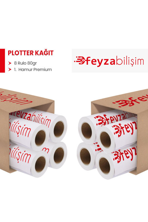 ® 1.Hamur Premium Opak 80 Gr Plotter (Çizim) Kağıdı 45Cm X 130Mt (8 Rulo)