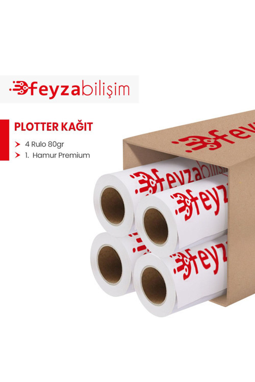 ® 1.Hamur Premium Opak 80 Gr Plotter (Çizim) Kağıdı 75Cm X 100Mt (4 Rulo)