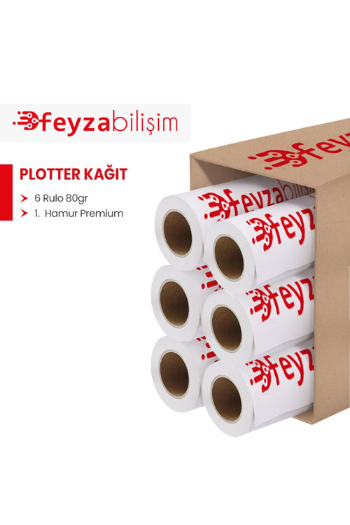 ® 1.Hamur Premium Opak 80 Gr Plotter (Çizim) Kağıdı 75Cm X 50Mt (6 Rulo)